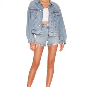 Agolde Light Wash Denim Jean Shorts